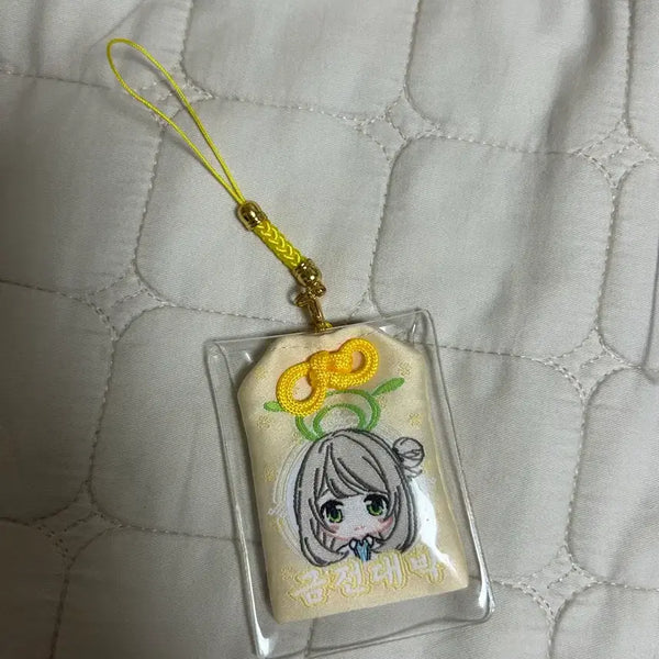 [BUNJANG] Blue Archive Nononomi Cafe Memorial Charm Keychain / 블루아카이브 노노미 카페 메모리얼 부적 키링