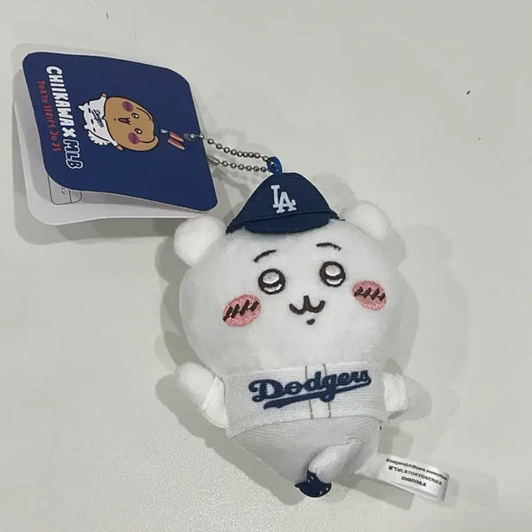 [BUNJANG] Chiikawa MLB Dodgers Uniform Plush Keychain / 치이카와 MLB 다저스 인형 키링
