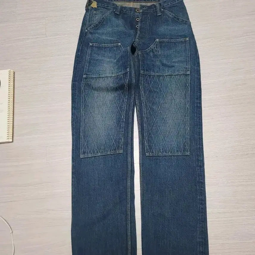 [BUNJANG] Trophy Clothing 1606H Heritage Double Knee Dirt Denim Jeans / 트로피클로딩 1606H 헤리티지 더블니 32