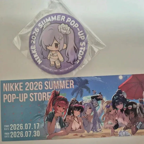 [BUNJANG] Nikke 2026 Summer Pop-up Store Ticket Can Badge Bundle / 더현대 니케 2026 썸머 팝업 스토어 굿즈 신데렐라 캔뱃지 티켓 특전