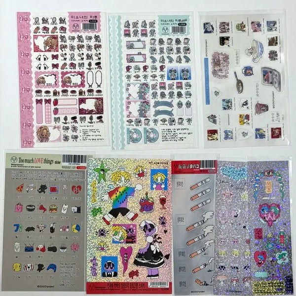 [BUNJANG] GoGo Project Unused Sticker Set (8 Types) / 고고프로젝트 미사용 스티커 8종 일괄 다꾸