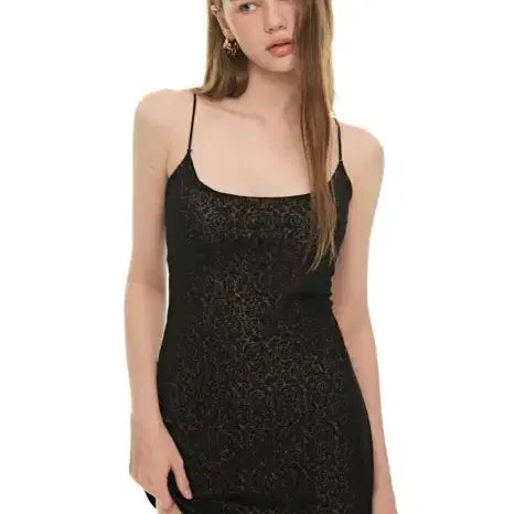 [BUNJANG] Too Much Tax Spaghetti Strap Lace Mini Dress Black S / 투머치택스 스파게티 스트랩 레이스 미니 드레스 블랙 S