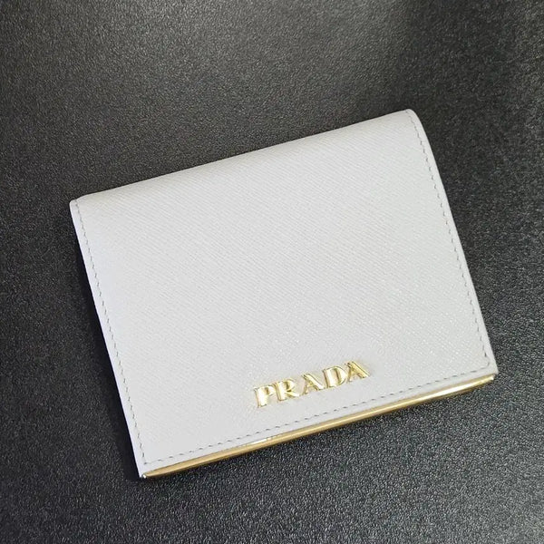 [BUNJANG] Prada Saffiano Leather Bifold Wallet White / 프라다 사피아노 반지갑 화이트