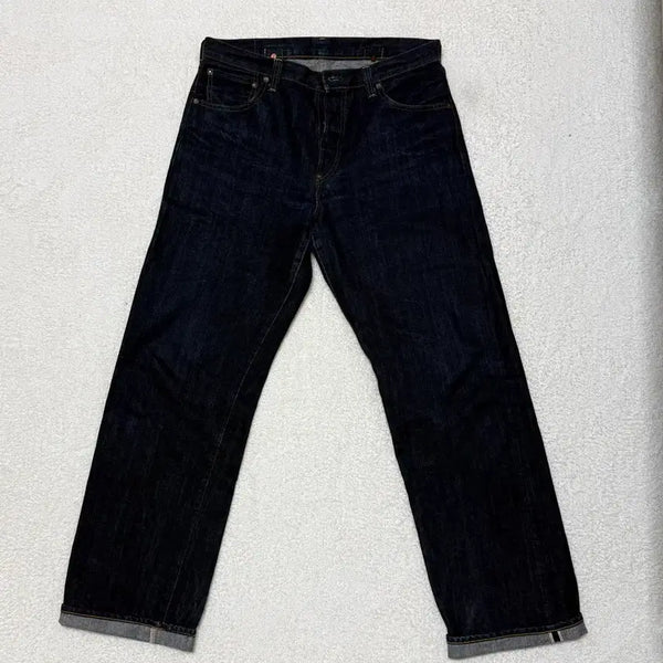 [BUNJANG] Burgus Plus 928 Cinch Back Denim Pants (One Wash) / 버거스 플러스 928 신치백 데님 팬츠 (원워시)
