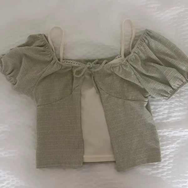 [BUNJANG] Short Sleeve Blouse - New / 반팔 블라우스 새상품