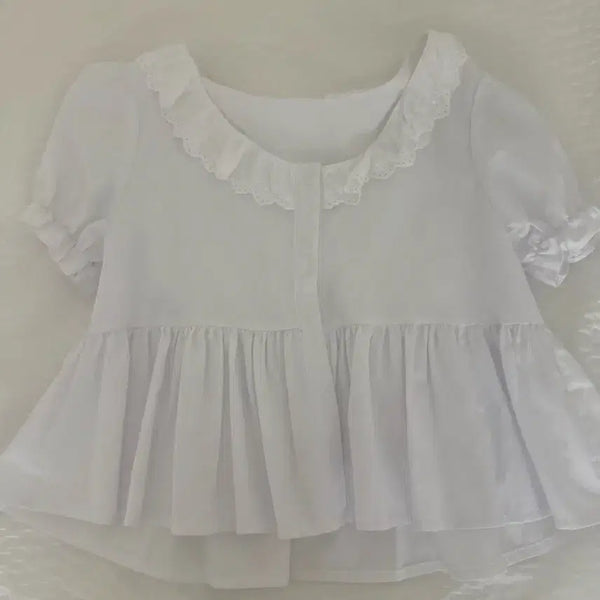 [BUNJANG] Short Sleeve Blouse / 반팔 블라우스 새상품