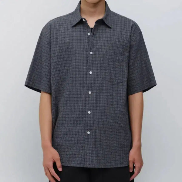 [BUNJANG] Unbranded Relaxed Seersucker Short-Sleeve Shirt XL / xl) 무탠다드 릭렉스드 시어서커 반팔 셔츠