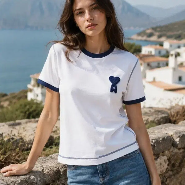 [BUNJANG] AMI Paris Knit Patch Short Sleeve T-Shirt / #(정품/새상품/QR가능)아미 파리스 니트패치 반팔티 판매합니다~