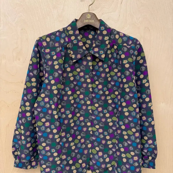 [BUNJANG] Vintage Dot Pattern Lapel Blouse / [빈티지] 도트 패턴 카라 블라우스