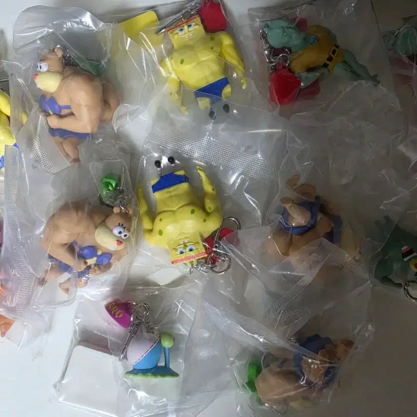 [BUNJANG] SpongeBob Muscle Keyring Figure / 스폰지밥 근육빵빵 키링 피규어