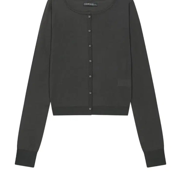 [BUNJANG] COYSEIO 038 Colored Button Cardigan Charcoal / 코이세이오 038 컬러 버튼 가디건 차콜