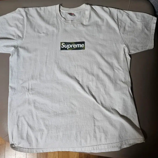 [BUNJANG] Supreme Box Logo Camo Short Sleeve T-Shirt White / 슈프림 박스로고 카모 반팔티 화이트