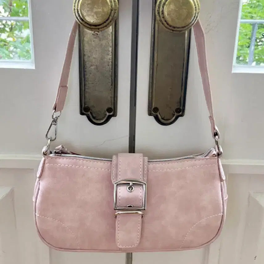 [BUNJANG] Women's Pink Buckle Shoulder Bag / 여성 숄더백 핑크색 버클(새상품)