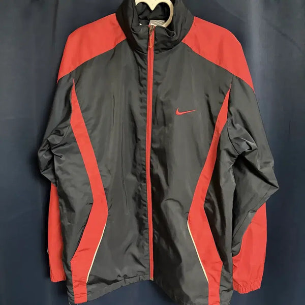 [BUNJANG] Nike Windbreaker Jacket Black Red / 나이키 바람막이 자켓 블랙 레드
