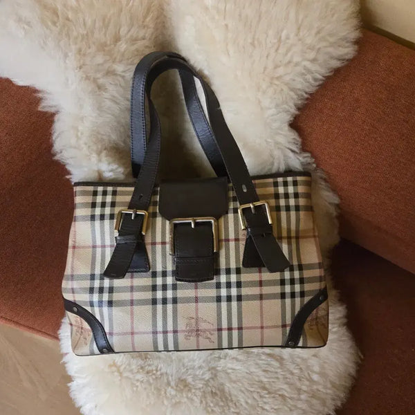 [BUNJANG] Burberry Haymarket Nova Check Tote Shoulder Bag / 버버리 헤이마켓 노바체크 토드 숄더백