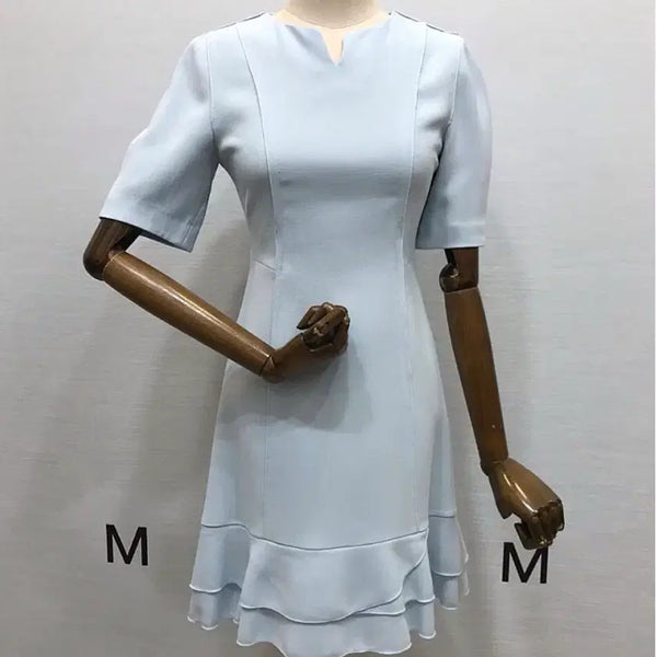 [BUNJANG] It MICHAA Sky Blue Hem Ruffle Dress / 잇미샤 하늘색 밑단 러플 원피스