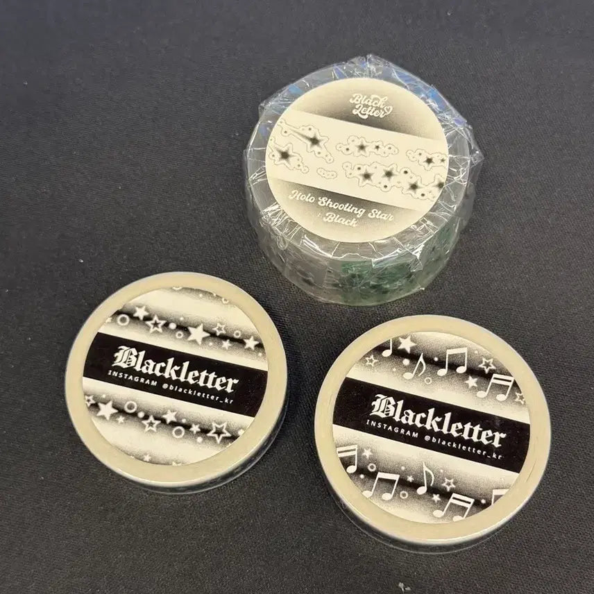 [BUNJANG] Black Letter Washi Tape Kiss Cut Set (3 Types Bundle) / 블랙레터 마테 키스컷 3종 일괄