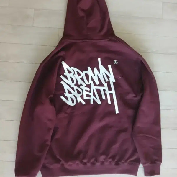 [BUNJANG] Brownbreath Burgundy Hoodie / 브라운브레스 후드티 버건디