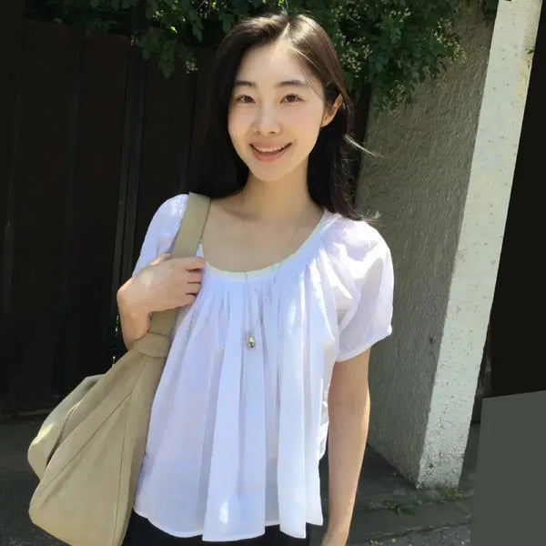 [BUNJANG] Haig A Puff Blouse White / 헤이그 에이 퍼프 블라우스 화이트