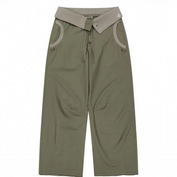 [BUNJANG] KOSEIO Flow Fold Pants Khaki Size 0 / 코이세이오 플로우 폴드 팬츠 카키 flow fold pants khaki 0size
