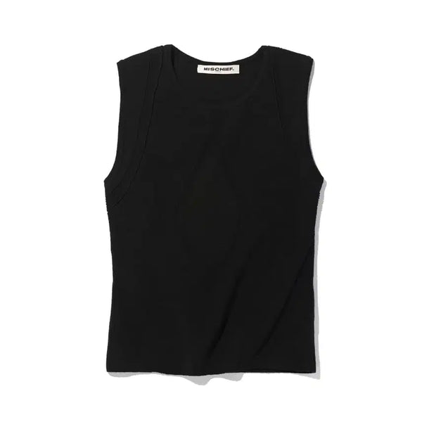 [BUNJANG] Mischief Harness Weave Knit Sleeveless Black / 미스치프 나시 HARNESS WEAVE KNIT SLEEVELESS - BLACK