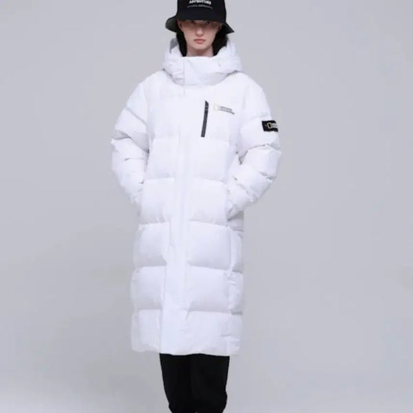 [BUNJANG] National Geographic Long Padding White XL / 내셔널지오그래픽 롱패딩 - 화이트