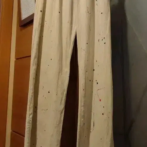 [BUNJANG] Linen Unique Pattern Printing Slacks / 린넨 유니크 패턴 프린팅 바지