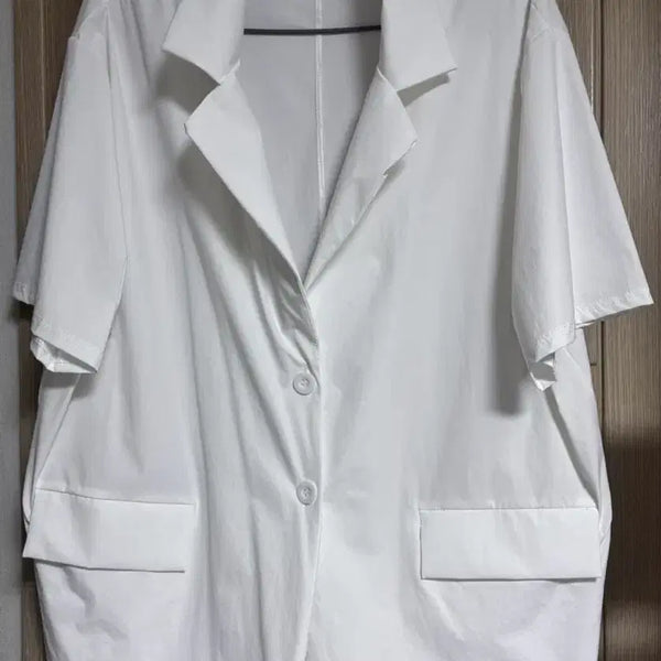[BUNJANG] Oversized Crinkled Jacket - White / Black / 빅사이즈 바스락 자켓 - 화이트 / 블랙