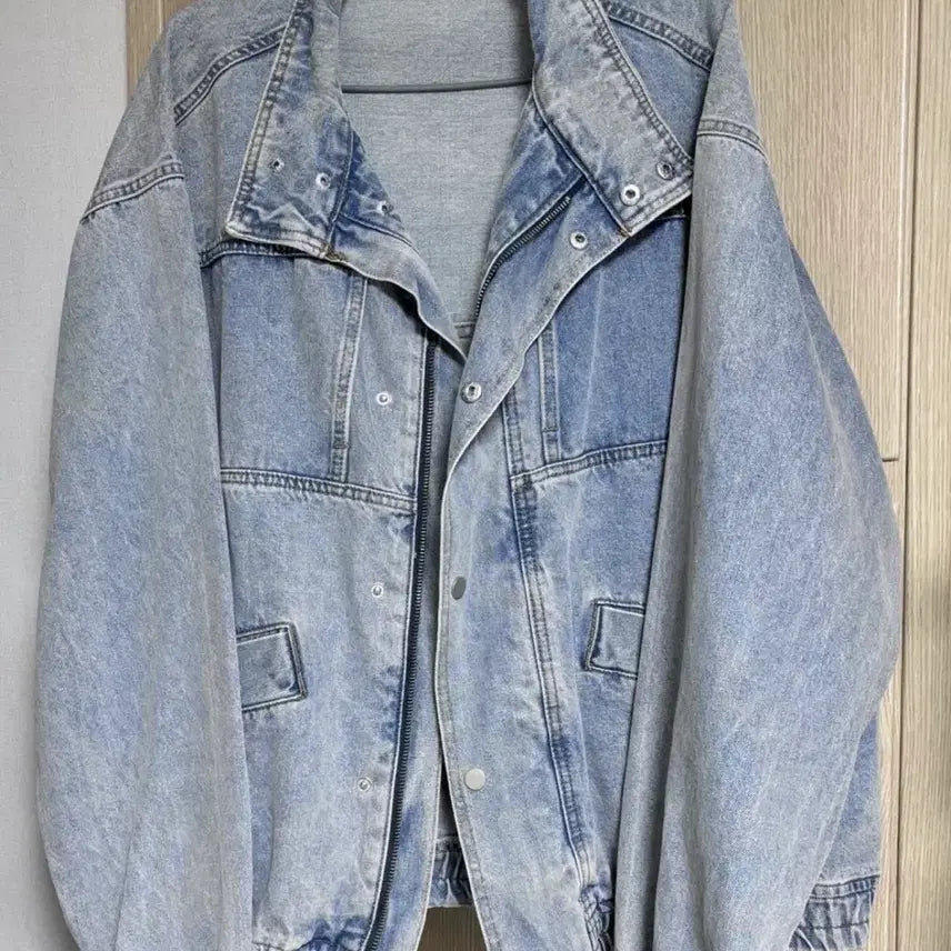 [BUNJANG] J.Style Plus Size Pocket Denim Jacket - Blue / 제이스타일 빅사이즈 포켓 데님 자켓 - 블루