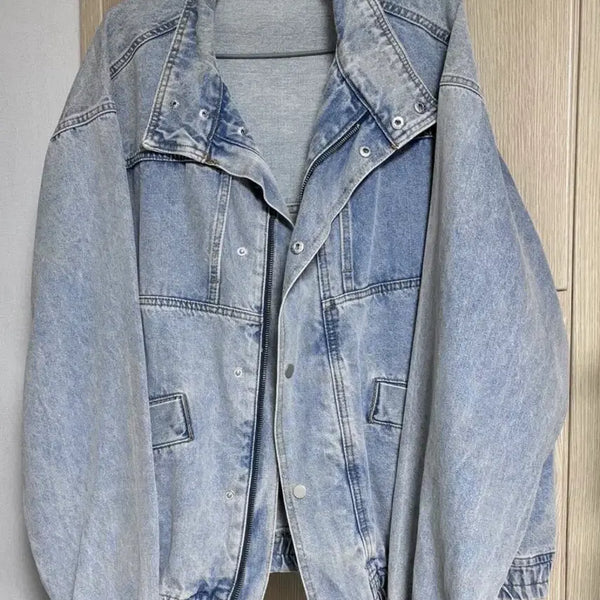 [BUNJANG] J.Style Plus Size Pocket Denim Jacket - Blue / 제이스타일 빅사이즈 포켓 데님 자켓 - 블루