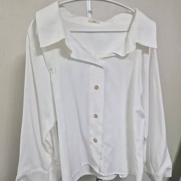 [BUNJANG] White Oversized Fit Blouse with Wide Sleeves / 화이트 오버핏 셔츠 블라우스 와이드소매 조절 가능