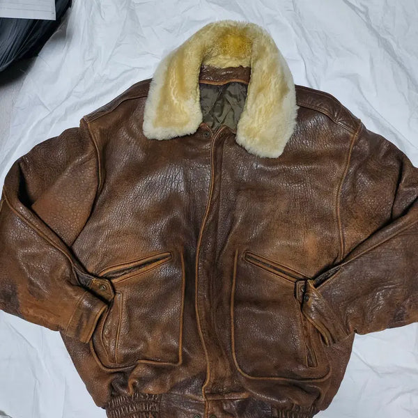 [BUNJANG] US Military A-2 Reproduction Leather Jacket XL / 미군 A-2 복각 가죽 자켓 XL