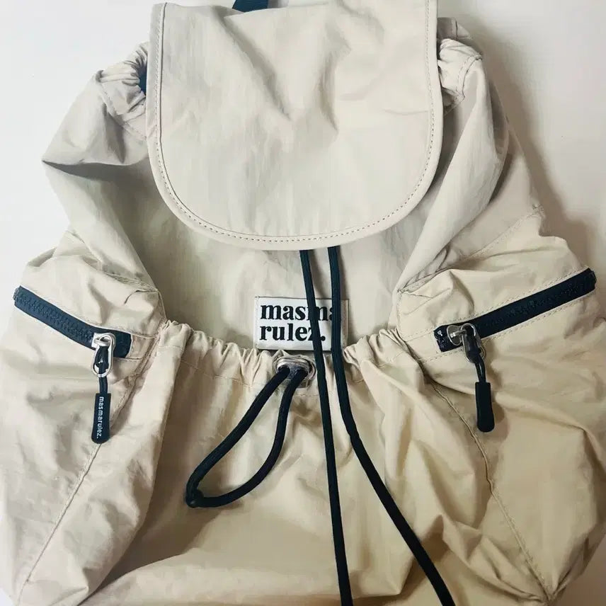 [BUNJANG] Masmarels Mini Flap Backpack Beige / 마스마룰즈 미니 플랩 백팩 베이지
