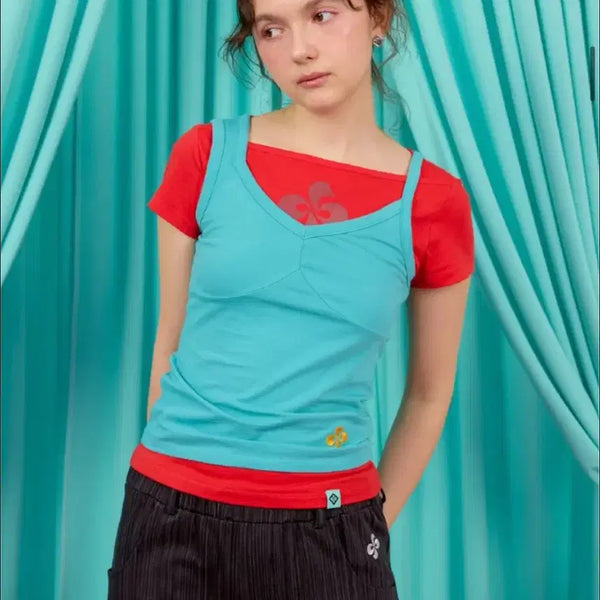 [BUNJANG] Heretic Aqua Marine Asymmetrical Strap Tank Top / 헤레틱 아쿠아 마린 나시