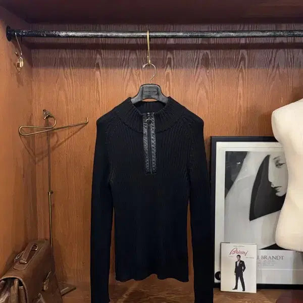 [BUNJANG] Prada Quarter Zip Up Knit Wool 100% - Size 100 / 프라다 쿼터집업 니트 100