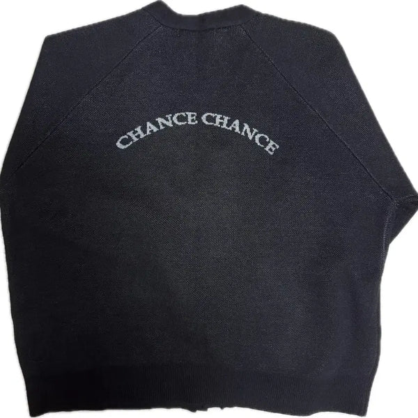 [BUNJANG] Chance Chance Knit Sweater Cardigan Black / 찬스찬스 챈스챈스 니트 스웨터 가디건 블랙