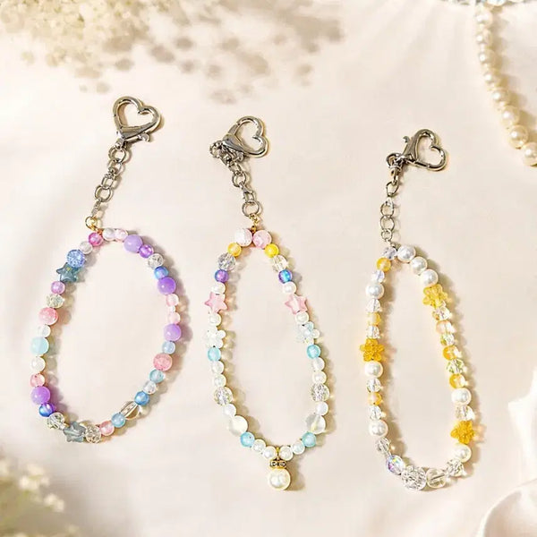 [BUNJANG] Beaded Heart Charm Keychain / 비즈 하트 키링