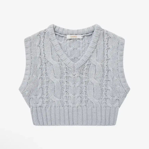 [BUNJANG] Curity Cable Knit Vest S / 큐리티 케이블 니트 조끼 베스트 S
