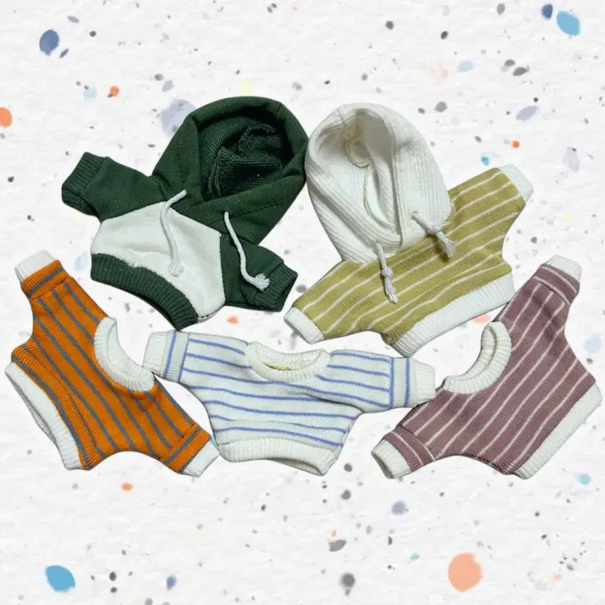 [BUNJANG] Striped Hoodie Sweatshirt for Dolls / 인형스트라이프 후드맨투맨티셔츠 줄무늬긴팔후드인형옷 인형꾸미기