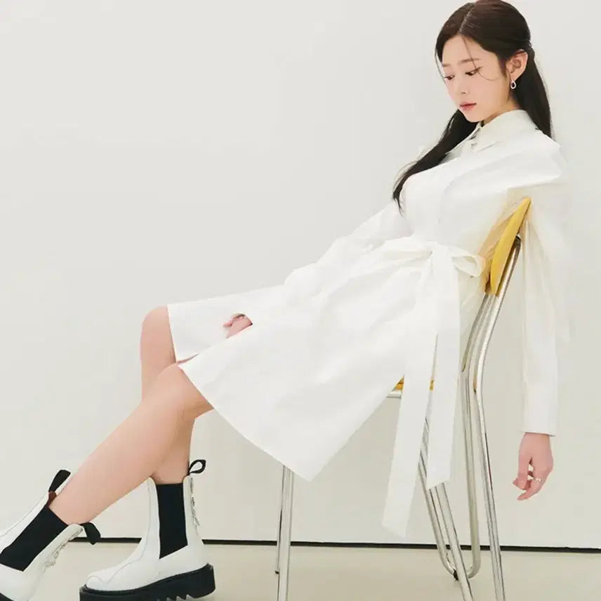 [BUNJANG] Citybreeze Belt Flare Shirt Dress / 시티브리즈 벨트 플레어 셔츠 원피스