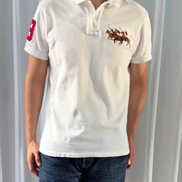 [BUNJANG] Polo Ralph Lauren Big Pony Chiff Keeper White T-Shirt / [L] 폴로 랄프로렌 빅포니 화이트 치프키프 카라티