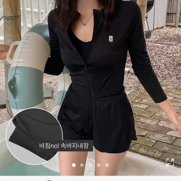 [BUNJANG] Soitail Water Rash Guard Zip-up Pants Set / 소이테일 워터 래쉬가드 집업 팬츠 세트