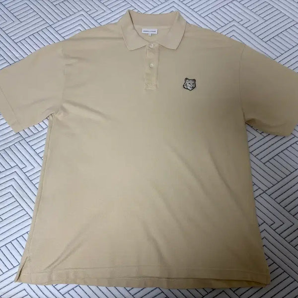 [BUNJANG] Maison Kitsuné Bold Fox Head Polo Shirt Beige L / [L] 메종 키츠네 볼드 폭스헤드 카라티 베이지