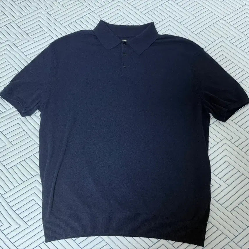 [BUNJANG] Pottery Boucle Polo Shirt Navy / [4] 포터리 부클 카라티 네이비