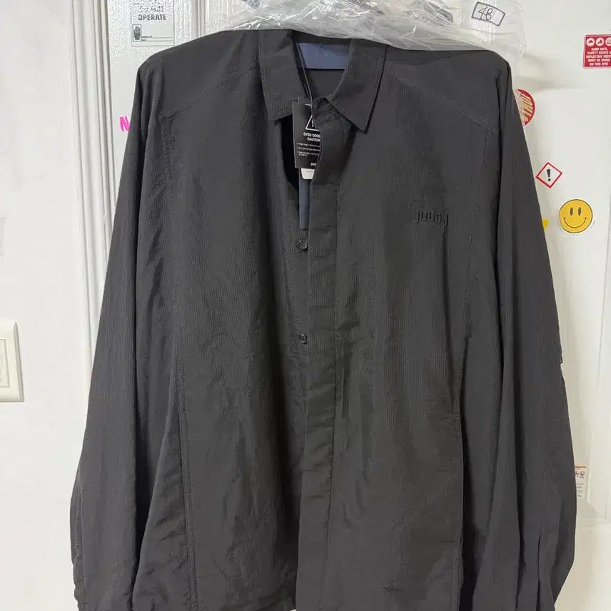[BUNJANG] JUUN.J 26SS Sheer Stripe Coach Shirt - Black / 26ss 준지 시어 스트라이프 코치 셔츠 - 블랙