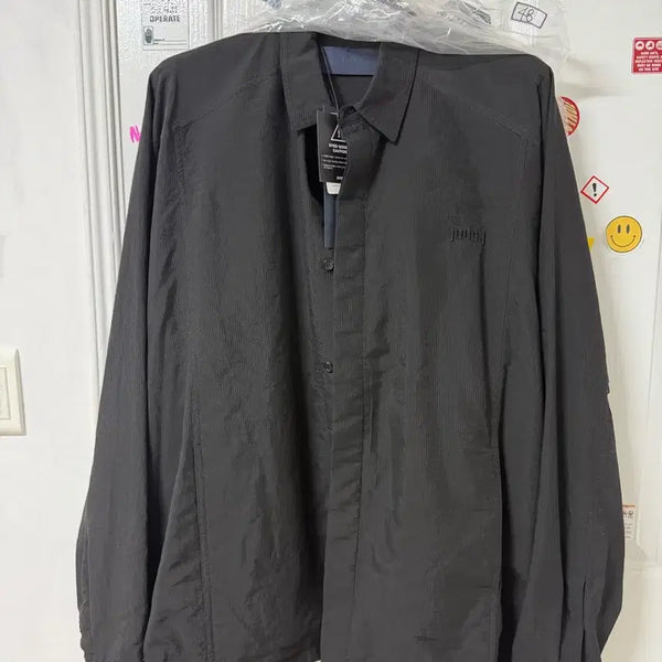 [BUNJANG] JUUN.J 26SS Sheer Stripe Coach Shirt - Black / 26ss 준지 시어 스트라이프 코치 셔츠 - 블랙