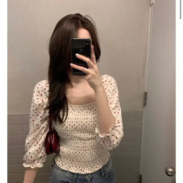 [BUNJANG] JENNIE O'LOGIE Seasons Square Blouse S / 제니오 로지 시즌스 스퀘어 블라우스 s