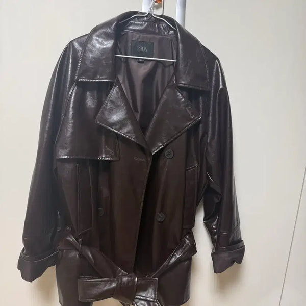 [BUNJANG] Zara Leather Trench Coat / 자라 레더 트렌치코트
