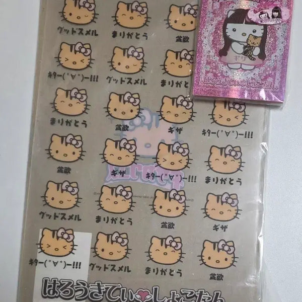 [BUNJANG] Shokotan Kitty Clear File / Memo Pad Set / 쇼코땅 키티 산리오 클리어파일/메모지 세트