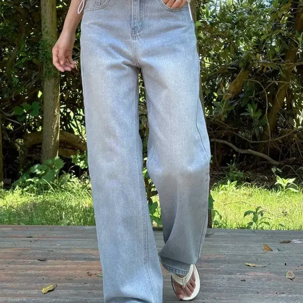[BUNJANG] Light Wash Wide Denim Pants / 와이드 데님 연청 팬츠
